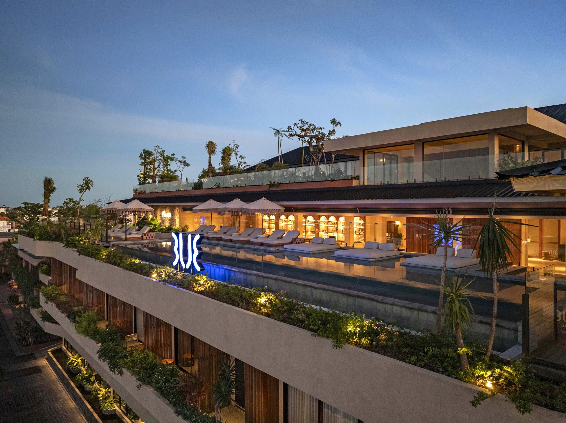 Rooftop Pool at Blue Hour